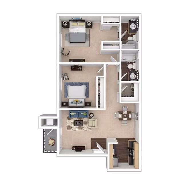 Two Bedroom 218 floor plan